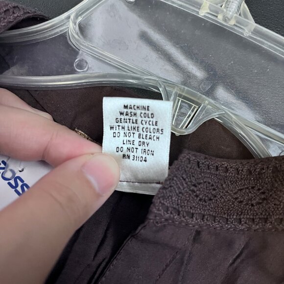 NWT Notations Brown Short Sleeves Button Blouse Top Sz S - Picture 7 of 9